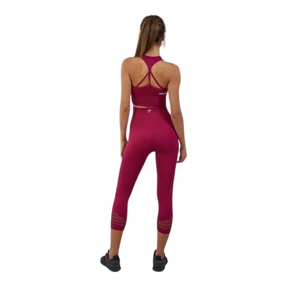 Gymshark Energy Seamless Cropped Leggings in Berry Red women's sz XS - Picture 6 of 15